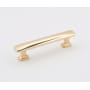 Alno Cloud 3-1/2" Center to Center Modern Convex Solid Brass Cabinet Bar Handle / Drawer Bar Pull Unlacquered Brass