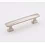 Alno Cloud 3-1/2" Center to Center Modern Convex Solid Brass Cabinet Bar Handle / Drawer Bar Pull Satin Nickel