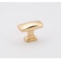 Alno Cloud 1-1/2" Rectangular Convex T Bar Solid Brass Cabinet Knob / Drawer Knob Unlacquered Brass
