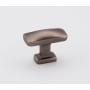 Alno Cloud 1-1/2" Rectangular Convex T Bar Solid Brass Cabinet Knob / Drawer Knob Pewter
