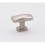 Alno Cloud 1-1/2" Rectangular Convex T Bar Solid Brass Cabinet Knob / Drawer Knob Satin Nickel