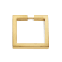 Alno Convertibles Solid Brass 3.5" Flat Square Cabinet Ring Pull - RING ONLY - No Mount Satin Brass