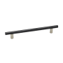 Alno Vita Bella 6" Center to Center Modern Smooth Bar 8" Cabinet Handle Cabinet Pull - Made in Italy Matte Nickel / Matte Black
