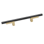 Alno Vita Bella 3" Center to Center Modern Smooth Bar Handle Cabinet Pull with "L" Posts - Made in Italy Champagne / Matte Black