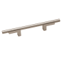 Alno Vita Bella 3" Center to Center Modern Smooth Bar Handle Cabinet Pull with "L" Posts - Made in Italy Matte Nickel
