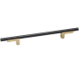 Alno Vita Bella 8" Center to Center Modern Smooth Bar Cabinet Pull with "L" Posts - Made in Italy Champagne / Matte Black