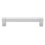 Alno Block 6" Center to Center Solid Brass Thick Bold Square Cabinet Handle / Drawer Pull Polished Chrome