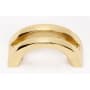 Alno Modern Slit Top 1-1/2" Center to Center Arch Bow Cabinet Handle / Drawer Pull Unlacquered Brass