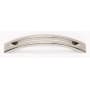 Alno Modern Slit Top 4" Center to Center Arch Bow Solid Brass Barrette Style Cabinet Handle / Drawer Pull Polished Nickel