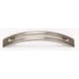 Alno Modern Slit Top 4" Center to Center Arch Bow Solid Brass Barrette Style Cabinet Handle / Drawer Pull Satin Nickel