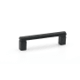 Alno Vogue 3" Center to Center Modern Luxury Solid Brass Round Bar with Block Feet Cabinet Handle / Drawer Pull Matte Black