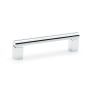 Alno Vogue 3" Center to Center Modern Luxury Solid Brass Round Bar with Block Feet Cabinet Handle / Drawer Pull Polished Chrome