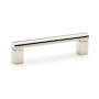 Alno Vogue 3" Center to Center Modern Luxury Solid Brass Round Bar with Block Feet Cabinet Handle / Drawer Pull Polished Nickel