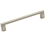 Alno Vogue 8" Center to Center Modern Luxe Solid Brass Cabinet Handle / Drawer Pull Satin Nickel