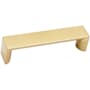 Alno Style Cents 3-3/4" Center to Center Flat Wide Square Cabinet Handle / Drawer Pull Brushed Gold