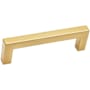 Alno Style Cents 3-3/4" Center to Center Narrow Square Cabinet Handle / Drawer Pull Brushed Gold