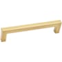 Alno Style Cents 5" Center to Center Narrow Square Cabinet Handle / Drawer Pull Brushed Gold