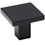 Alno Style Cents 1-3/16 Inch Square Cabinet Knob Matte Black
