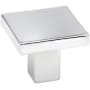 Alno Style Cents 1-3/16 Inch Square Cabinet Knob Polished Chrome