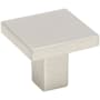 Alno Style Cents 1-3/16 Inch Square Cabinet Knob Satin Nickel