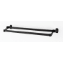 Alno Cube 25" Wide Double Rod Solid Brass Bathroom Towel Bar Chocolate Bronze