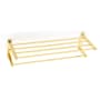 Alno Cube Modern 26" W Solid Brass Towel Rack with Towel Bar Unlacquered Brass