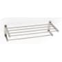 Alno Cube Modern 26" W Solid Brass Towel Rack with Towel Bar Satin Nickel