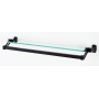 Alno Cube Modern 26" W Solid Brass Towel Bar with Glass Shelf Bronze