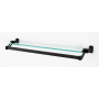 Alno Cube Modern 26" W Solid Brass Towel Bar with Glass Shelf Chocolate Bronze