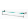 Alno Cube Modern 26" W Solid Brass Towel Bar with Glass Shelf Polished Chrome