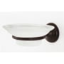 Alno Royale 4-1/4" Wall Mounted Frosted Glass Bathroom Soap Dish with Brass Bracket Chocolate Bronze