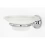 Alno Royale 4-1/4" Wall Mounted Frosted Glass Bathroom Soap Dish with Brass Bracket Polished Chrome
