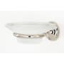 Alno Royale 4-1/4" Wall Mounted Frosted Glass Bathroom Soap Dish with Brass Bracket Polished Nickel