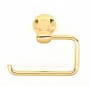 Alno Royale Solid Brass 5-1/2" W Euro Single Hook Slide On Toilet Paper Holder Polished Brass