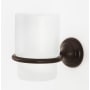 Alno Royale 5" Wall Mounted Bathroom Frosted Glass Tumbler with Brass Mounting Bracket Chocolate Bronze