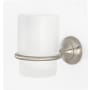 Alno Royale 5" Wall Mounted Bathroom Frosted Glass Tumbler with Brass Mounting Bracket Satin Nickel