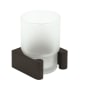 Alno Luna 3" Wide Wall Mounted Frosted Glass Bathroom Tumbler with Solid Brass Mount Bronze