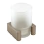 Alno Luna 3" Wide Wall Mounted Frosted Glass Bathroom Tumbler with Solid Brass Mount Satin Nickel
