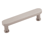 Alno Moderne 3" Center to Center Flat Oval Bar Solid Brass Cabinet Handle / Drawer Pull Satin Nickel