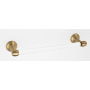 Alno Royale 24" Wide Acrylic Rod Bathroom Towel Bar with Solid Brass Mounts Satin Brass