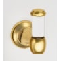 Alno Royale 1-3/4"W Contemporary Luxe Acrylic Single Robe / Towel Bathroom Hook with Solid Brass Mount Unlacquered Brass