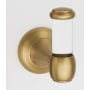 Alno Royale 1-3/4"W Contemporary Luxe Acrylic Single Robe / Towel Bathroom Hook with Solid Brass Mount Satin Brass