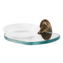 Alno Classic Traditional Wall Mounted Frosted Glass Soap Dish with Brass Bracket and Glass Shelf Antique English