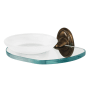 Alno Classic Traditional Wall Mounted Frosted Glass Soap Dish with Brass Bracket and Glass Shelf Antique English Matte
