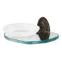 Alno Classic Traditional Wall Mounted Frosted Glass Soap Dish with Brass Bracket and Glass Shelf Barcelona