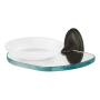Alno Classic Traditional Wall Mounted Frosted Glass Soap Dish with Brass Bracket and Glass Shelf Bronze