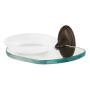Alno Classic Traditional Wall Mounted Frosted Glass Soap Dish with Brass Bracket and Glass Shelf Chocolate Bronze