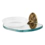 Alno Classic Traditional Wall Mounted Frosted Glass Soap Dish with Brass Bracket and Glass Shelf Polished Antique