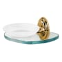 Alno Classic Traditional Wall Mounted Frosted Glass Soap Dish with Brass Bracket and Glass Shelf Polished Brass