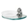 Alno Classic Traditional Wall Mounted Frosted Glass Soap Dish with Brass Bracket and Glass Shelf Polished Chrome